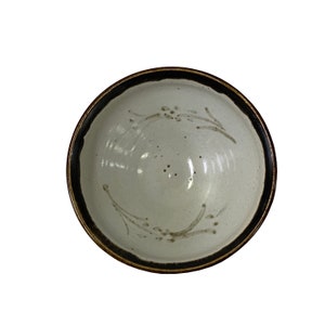 4.75 Chinese Brown Black White Drawing Ceramic Bowl Cup Display ws3326AE image 5