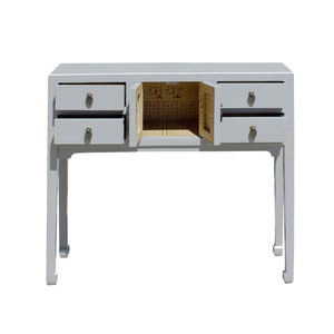 Chinese Semi Gloss Gray Wood Plain 4 Drawers Side Table cs5794E image 5