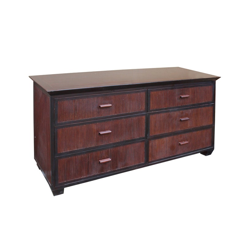 Oriental Bamboo Accent 6 Drawers Console Sideboard Table Cabinet cs4940E image 4