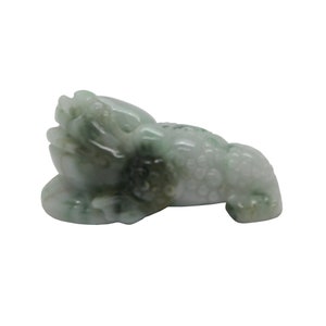 Hand Carved Chinese Natural Jade Pixiu On Money Pendant Fengshui Figure k347NE