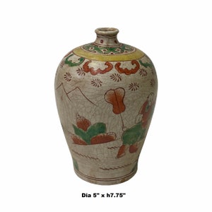 Chinese Oriental People Scenery Gray Tan Color Ceramic Vase ws1781E image 3