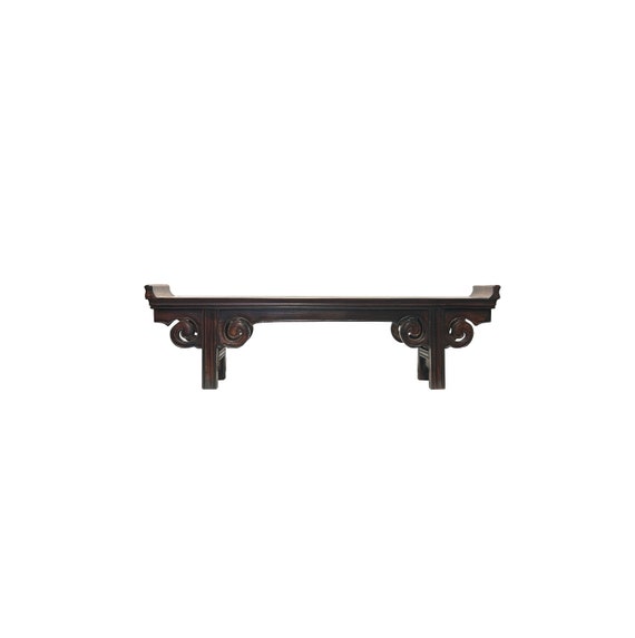 24" Chinese Brown Wood Altar Rectangular Table Top Display Stand Easel ws3808E