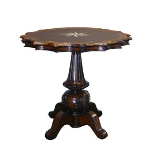 Antique Star Shape Marble Wood Mix Pedestal Table cs960E image 1