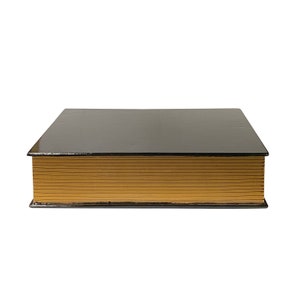 Black Lacquer Golden Side Book Shape Storage Box Accent ws2627E image 1