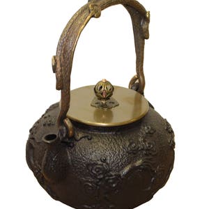 Handmade Quality Asian Heavy Cast Iron Teapot Display cs3368E image 2