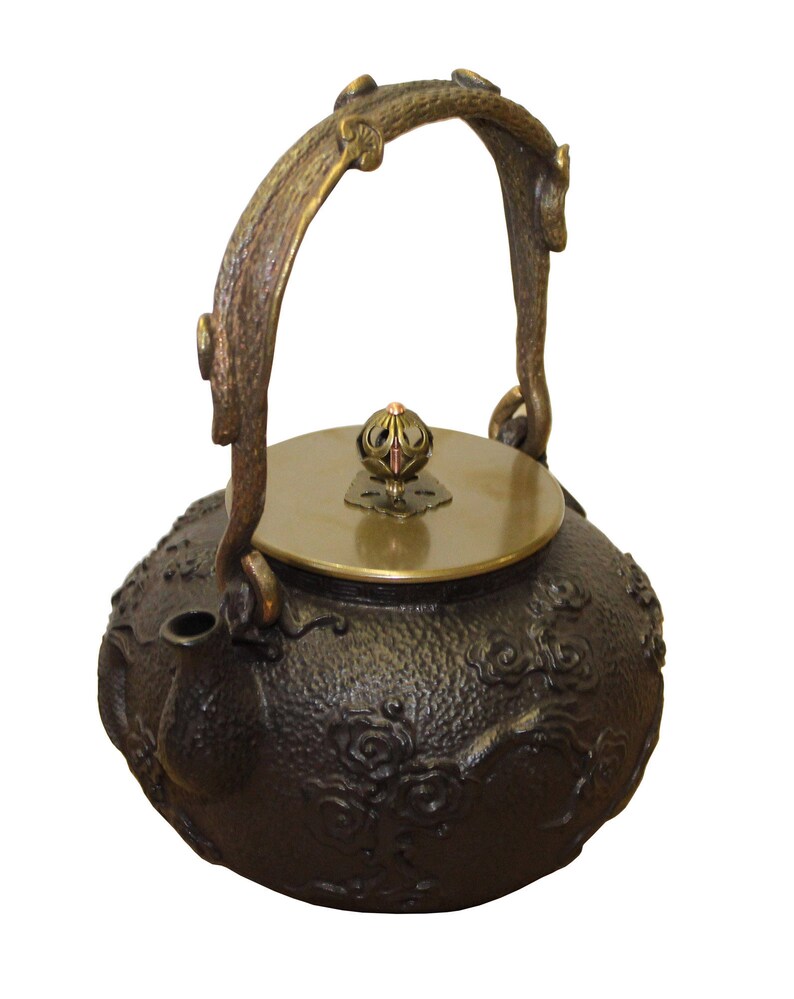 Handmade Quality Asian Heavy Cast Iron Teapot Display cs3368E image 2