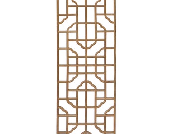 Narrow Long Rectangular Plain Wood Geometric Pattern Wall Panel cs3786E