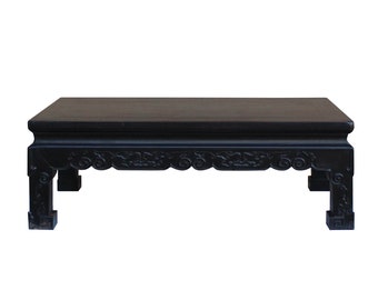 Chinese Handmade Dark Brown Rosewood Low Kang Table Stand cs4815E