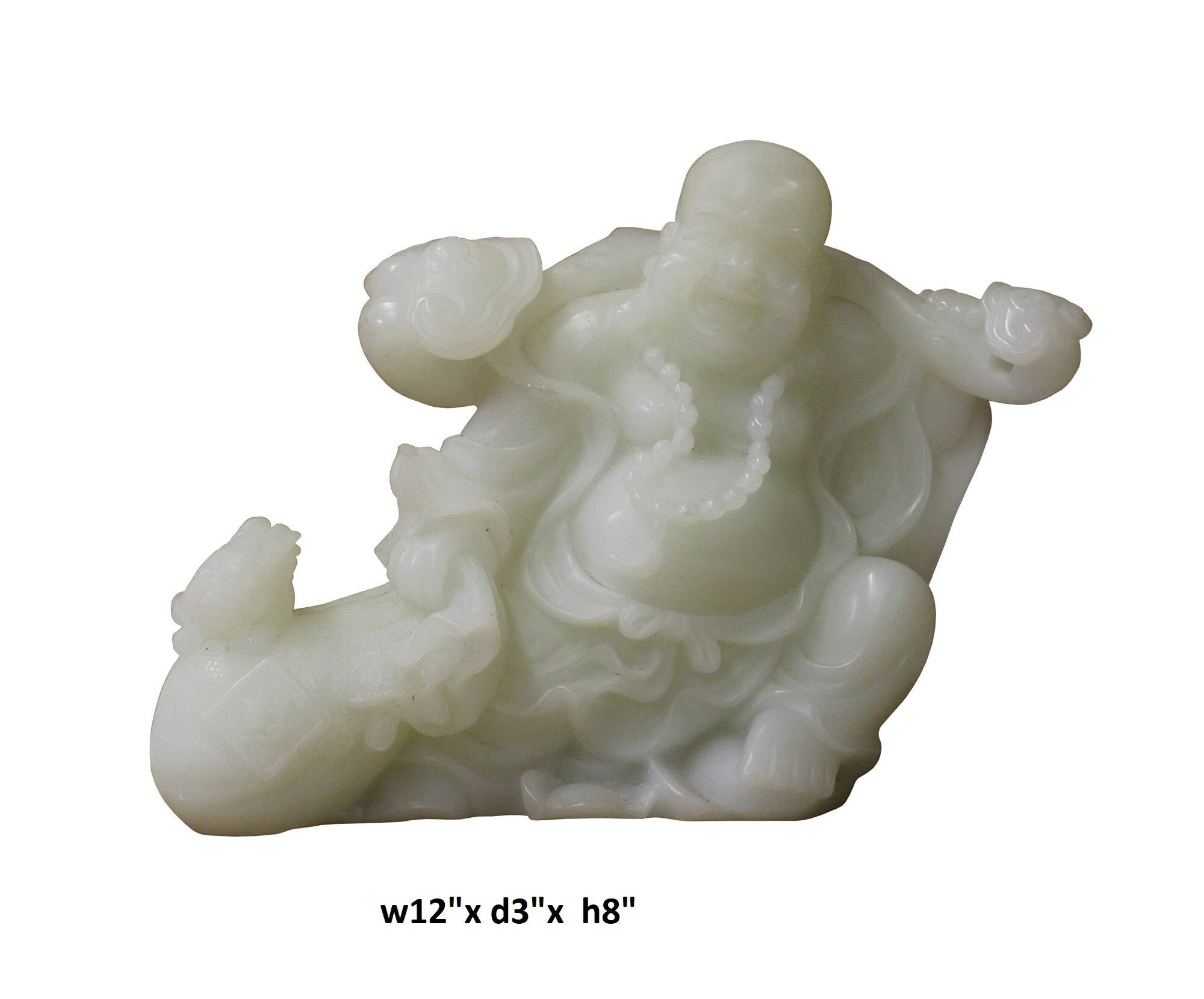 中国東洋の白い石彫りの幸せな仏像フィギュア cs3549E - Etsy 日本