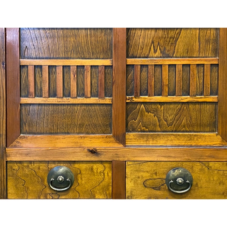 Natural Wood Zen Japanese 2 Sides Access Tansu Chest Cabinet cs7672E image 10