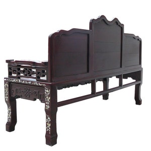 Classic Chinese Red Rosewood Mother of Pearl Long Bench Chaiser cs962E image 3