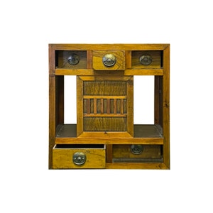 Natural Wood Zen Japanese 2 Sides Access Tansu Chest Cabinet cs7672E image 6