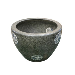 Chinese Gray Stone Pattern Ceramic Blue White Accent Pot Planter cs7551E image 2