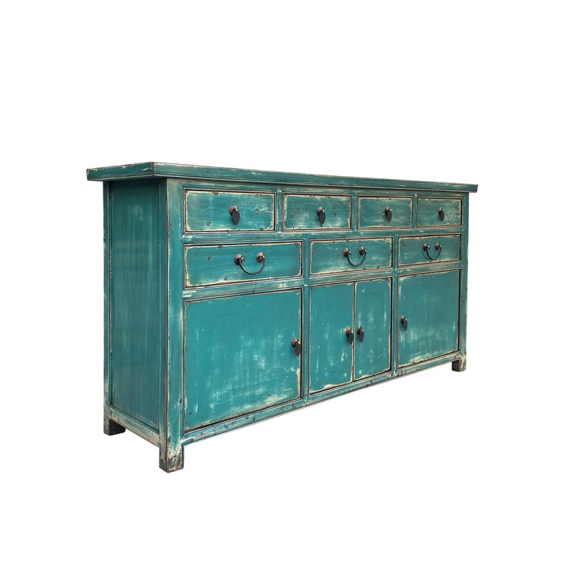 Oriental Turkish Boy Green Drawers Console Sideboard Credenza Table Cabinet cs7456E image 3
