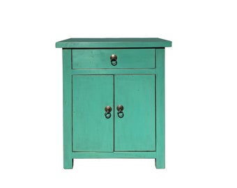 Chinese Turquoise Green Pastel Simple End Table Nightstand cs7371E