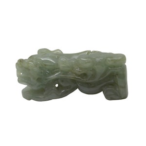 Chinese Hand Carved Natural Jade Feng Shui Lucky Pixiu Figure Pendant k348NE