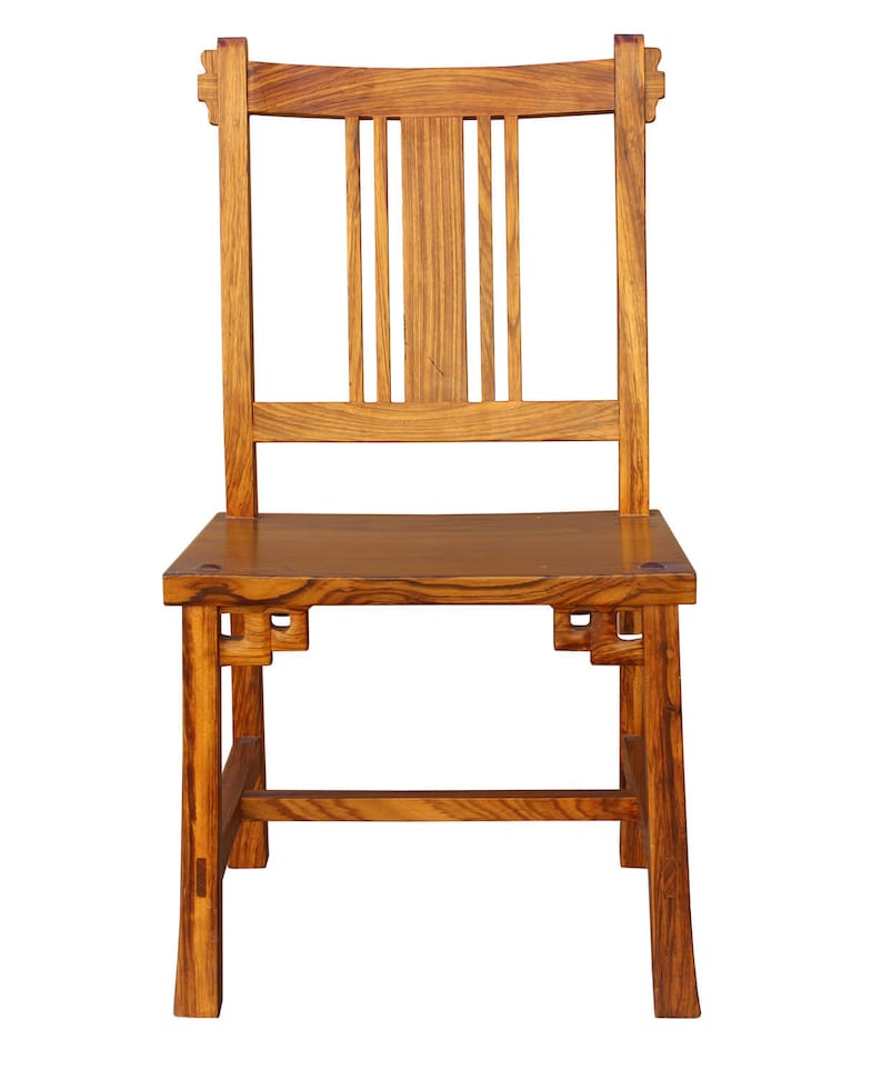 Quality Handmade Solid Zebra Wood Bar Back Simple Design Chair s2086E image 1