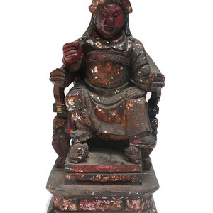 Vintage Wooden Carved Home Guardian God Figure s265E