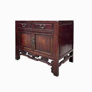 Vintage Chinese Carving Brown Drawers Side Table Credenza Cabinet cs7768E image 2