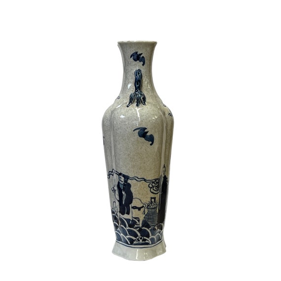 中国ライトアーモンド磁器八仙図平胴花瓶 ws3000E - Etsy 日本