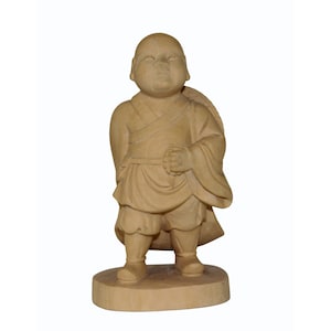 Artist Crafter Solid Quality Light Wood Travel Monk Statue n402E
