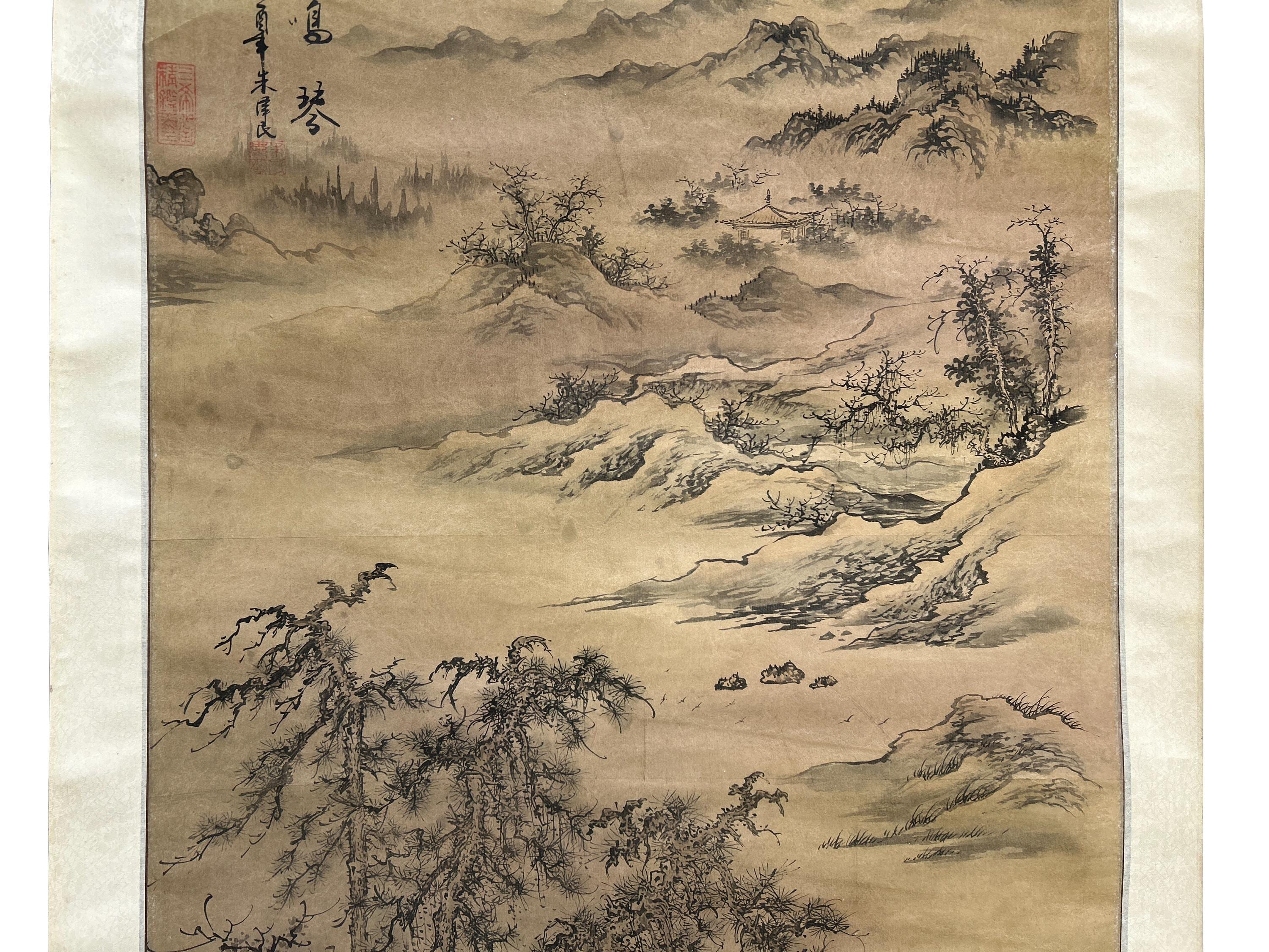 中国水墨画 山の風景画 巻物 壁アート jk256E - Etsy 日本