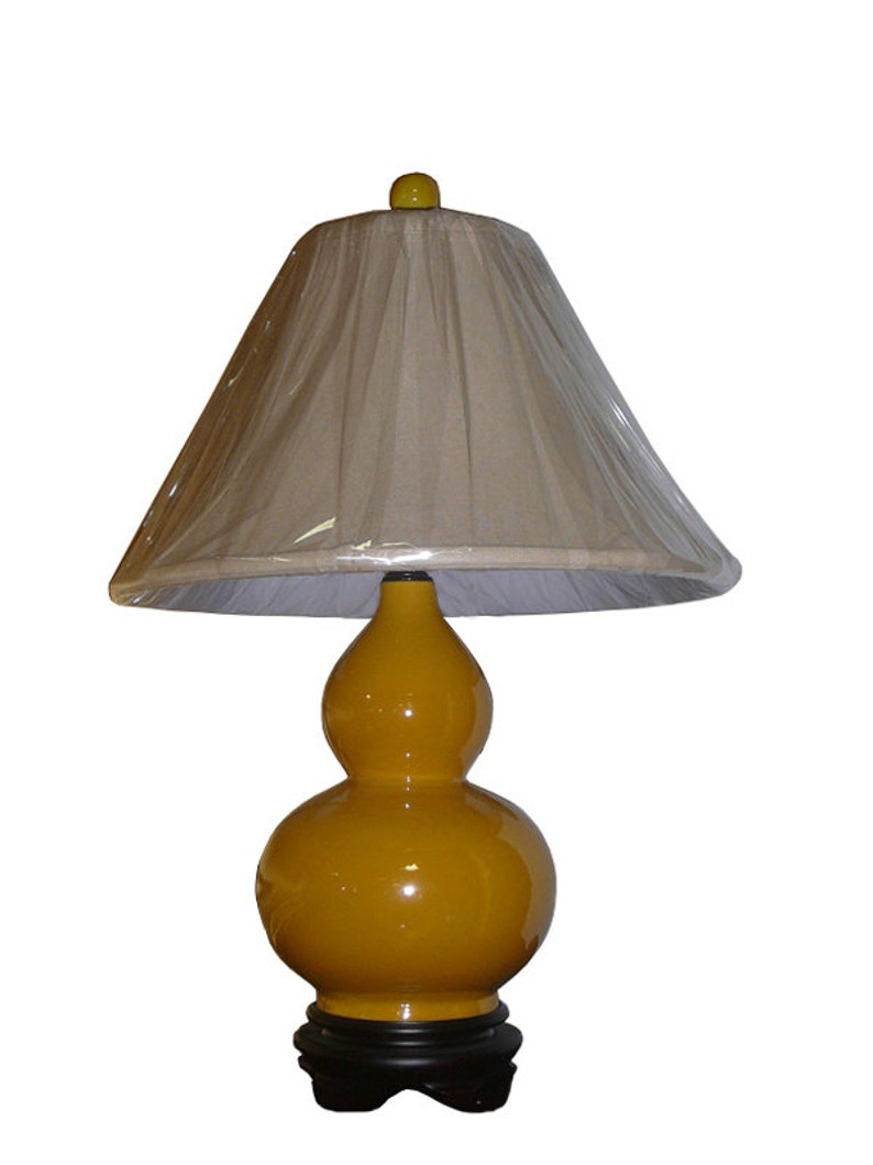 Chinese Porcelain Yellow Bottle Gourd Table Lamp S1683e Image 0