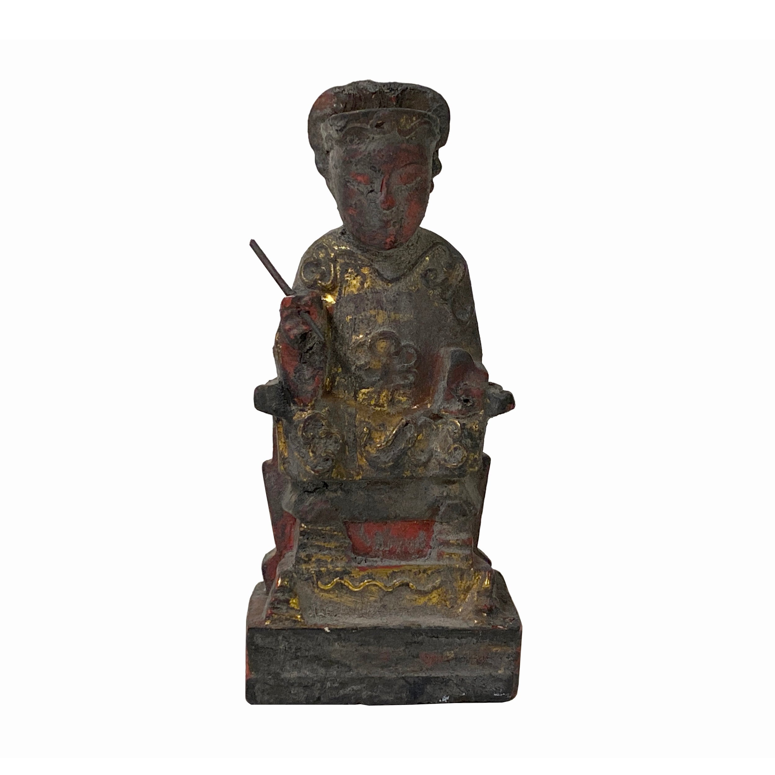 他の人はこちらも検索 Home Carved Wooden Chinese Vintage Guardian Figure Deity ジャケット・アウター