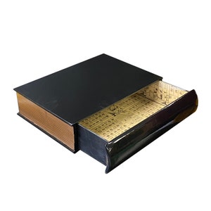 Black Lacquer Golden Side Book Shape Storage Box Accent ws2627E image 7