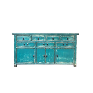 Oriental Turkish Boy Green Drawers Console Sideboard Credenza Table Cabinet cs7456E image 1