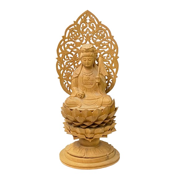 Chinese Sandal Wood Lotus Base Kwan Yin Bodhisattva Statue ws1223S Chinese Sandal Wood Lotus Base Kwan Yin Bodhisattva Statue ws1223S