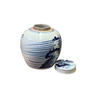 Oriental Hand-paint Scenery Blue White Porcelain Ginger Jar ws2541E image 3