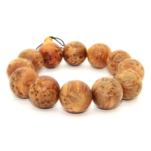 Medium Brown Cypress Wood Beads Hand Rosary Praying Bracelet ws215E image 6