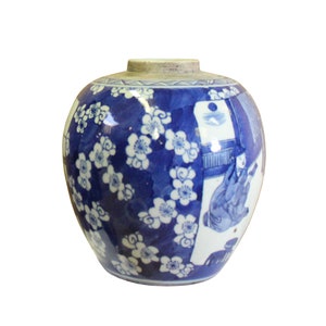 Chinese Oriental Handpaint Small Blue White Porcelain Ginger Jar ws573E image 4