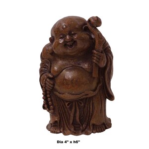 Chinese Bamboo Carved Happy Buddha Ruyi Figure Display Ws772e - Etsy