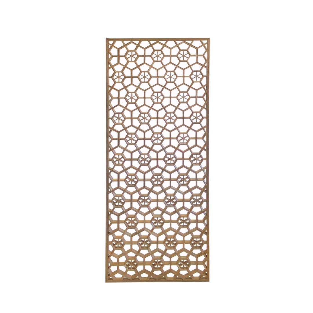 Rectangular Raw Plain Wood Flower Geometric Pattern Wall Panel Ws1962e ...