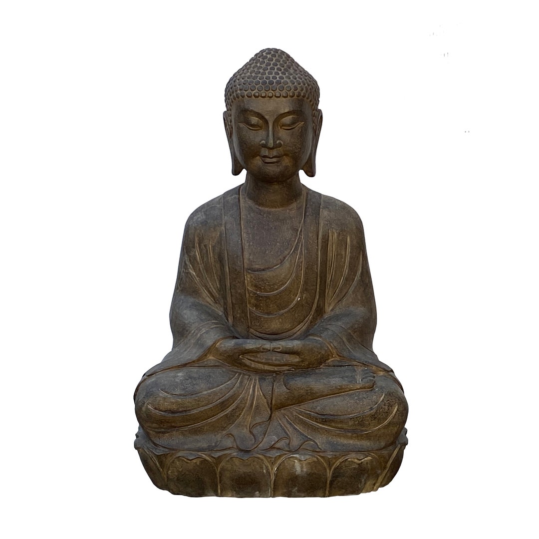 Chinese Oriental Stone Sitting Buddha Amitabha Shakyamuni - Etsy