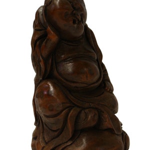 Chinese Bamboo Carved Happy Buddha Figure Display Cs2085e - Etsy