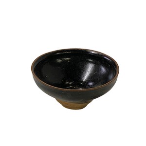 Chinese Jianye Clay Matte Bronze Black Glaze Decor Bowl Display Art ws3319E image 5