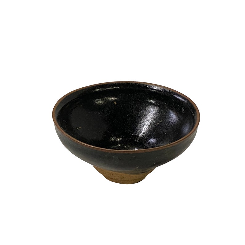 Chinese Jianye Clay Matte Bronze Black Glaze Decor Bowl Display Art ws3319E image 5
