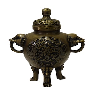 Chinese Oriental Fine Bronze Metal Incense Burner Display cs3080E