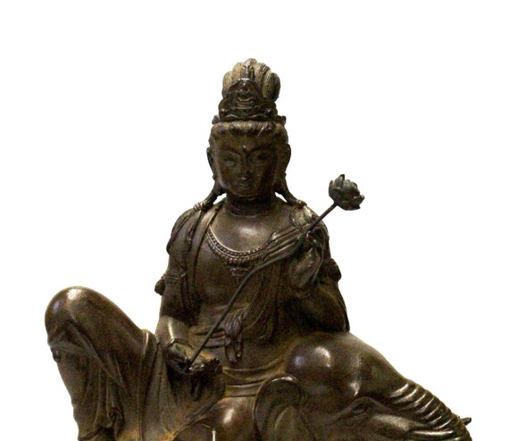 Chinese Handmade Brown Bronze Kwan Yin Riding Elephant Statue cs3742-1S Chinese Handmade Brown Bronze Kwan Yin Riding Elephant Statue cs3742-1S