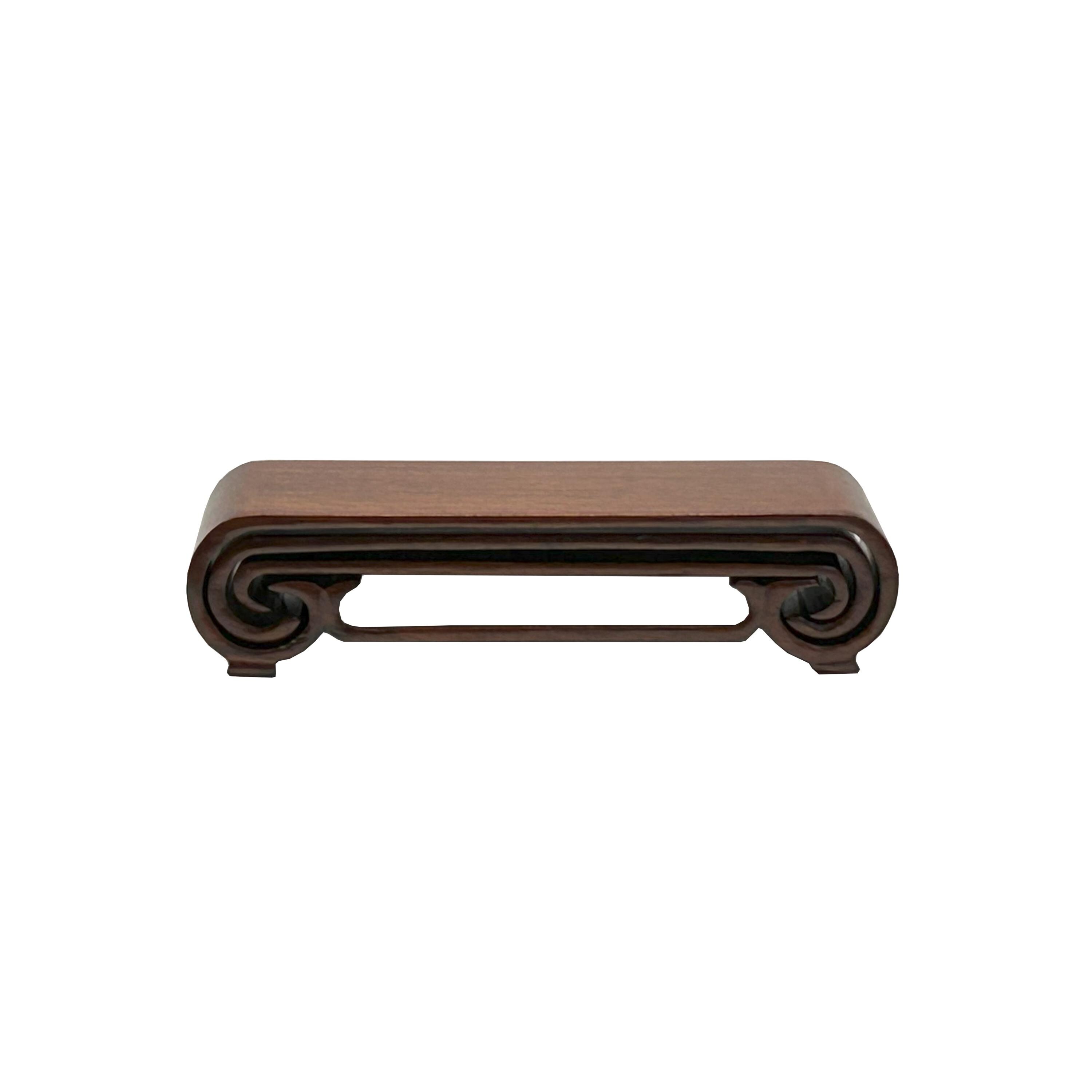 7" Set of 3 Brown Scroll Rectangular Wood Display Stand Riser st1106E