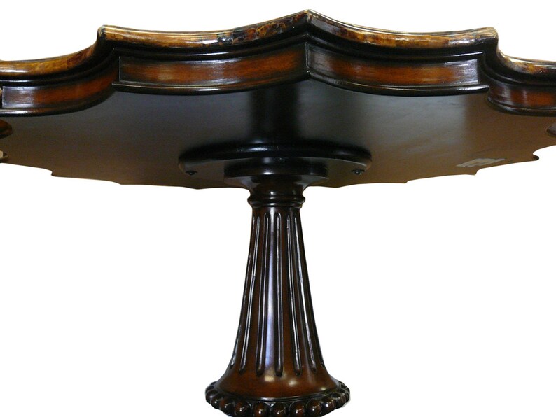 Antique Star Shape Marble Wood Mix Pedestal Table cs960E image 3