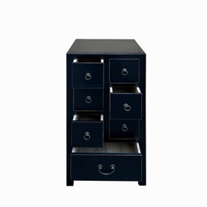 Oriental Black 7 Drawers Slim Narrow Chest Cabinet Stand cs7704E image 4