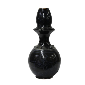 Chinese Ware Black Blue Glaze Ceramic Jar Vase Display Art cs5666E