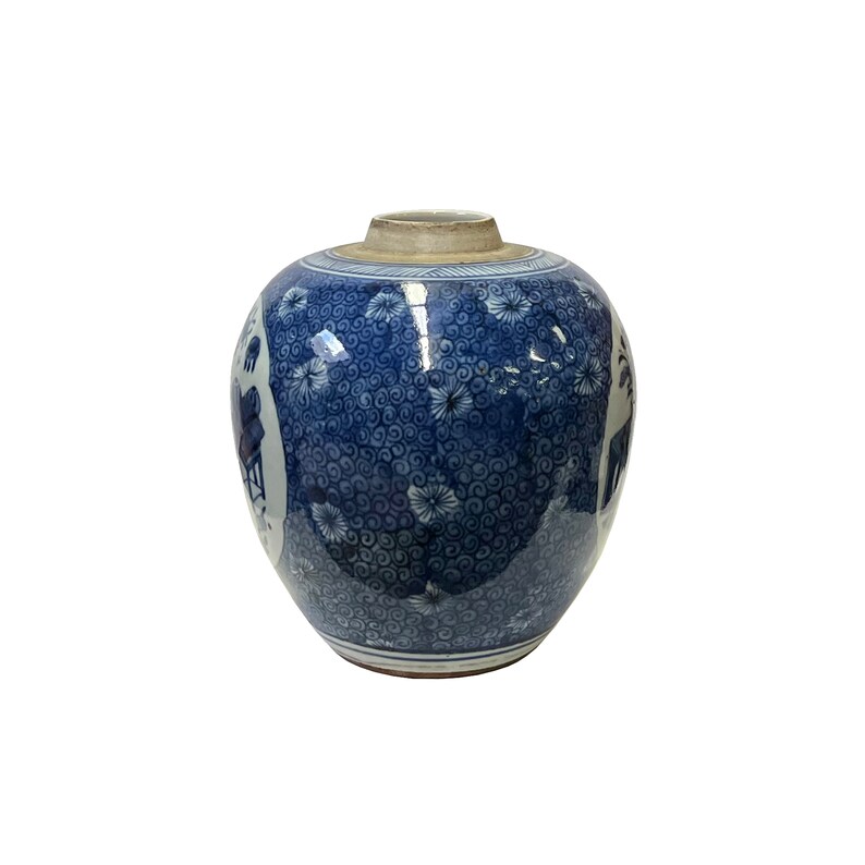 Oriental Flower Vases Small Blue White Porcelain Ginger Jar ws3337E image 3