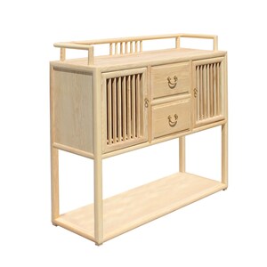 Chinese Raw Wood Open Display Storage Side Table Cabinet cs5191E image 3