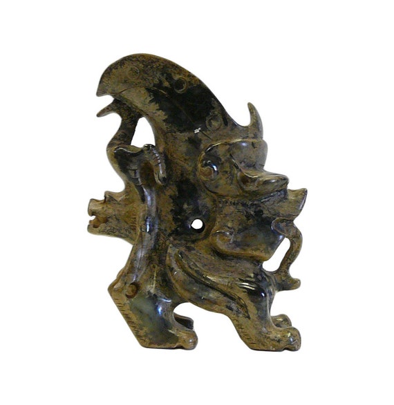 Chinese Oriental Stone Carved Dragon Cup Shape Figure cs691-3S Chinese Oriental Stone Carved Dragon Cup Shape Figure cs691-3S