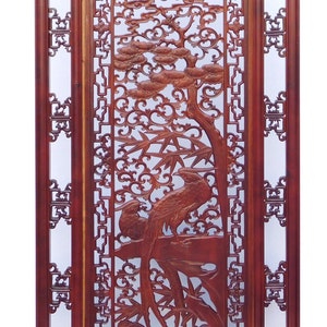 Chinese Oriental Rectangular Vertical Birds Wood Wall Panel cs1362-2E image 3